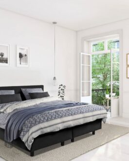 Boxspring Bed Mila – 140×200 – Incl. Pocketmatras + Hoofdbord – Zwart Boxspring Bed Mila – 140×200 – Incl. Pocketmatras + Hoofdbord – Zwart bestellen via beddenwinkel-online.nl
